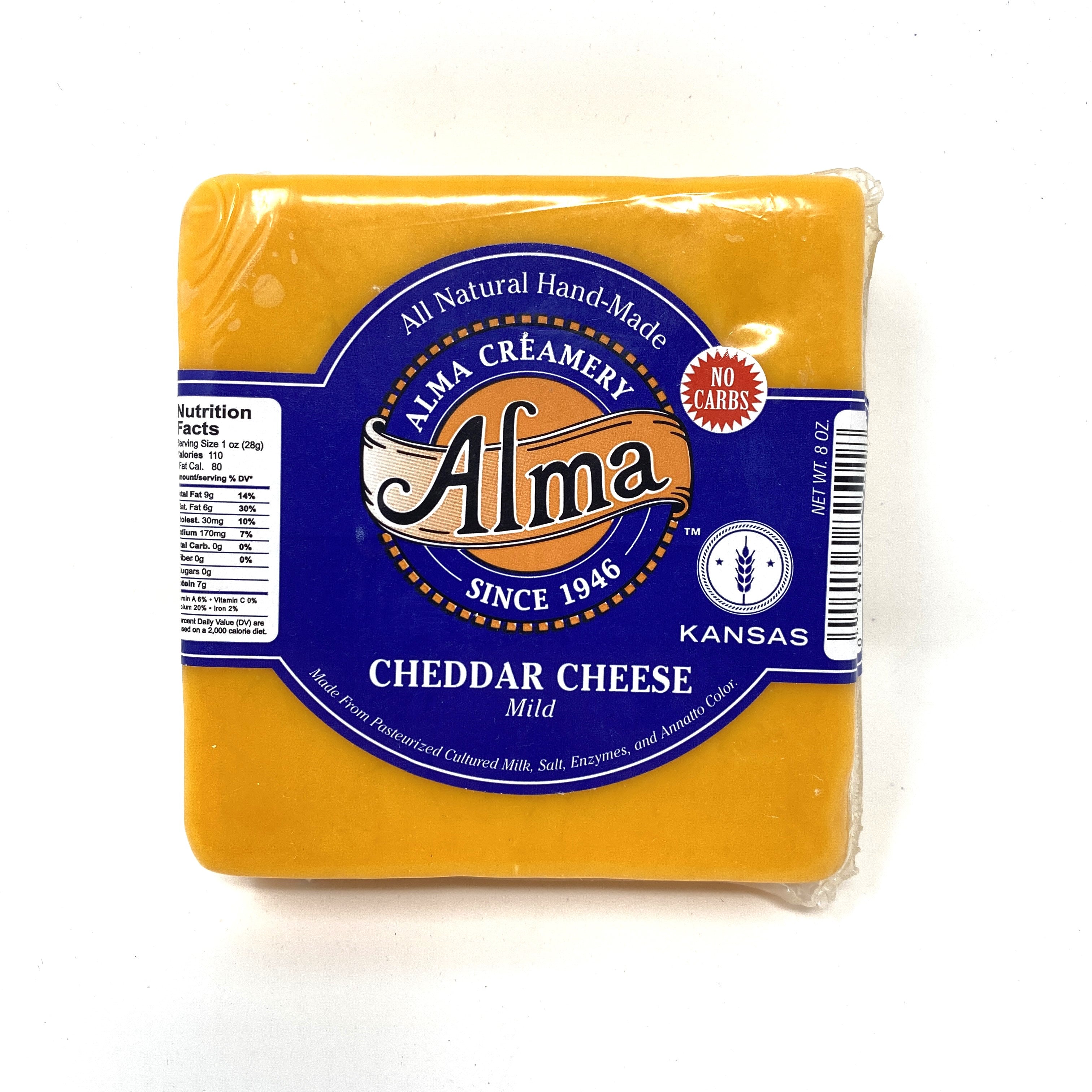 Mild Yellow Cheddar Cheese - 8 oz. Deli - Alma Creamery