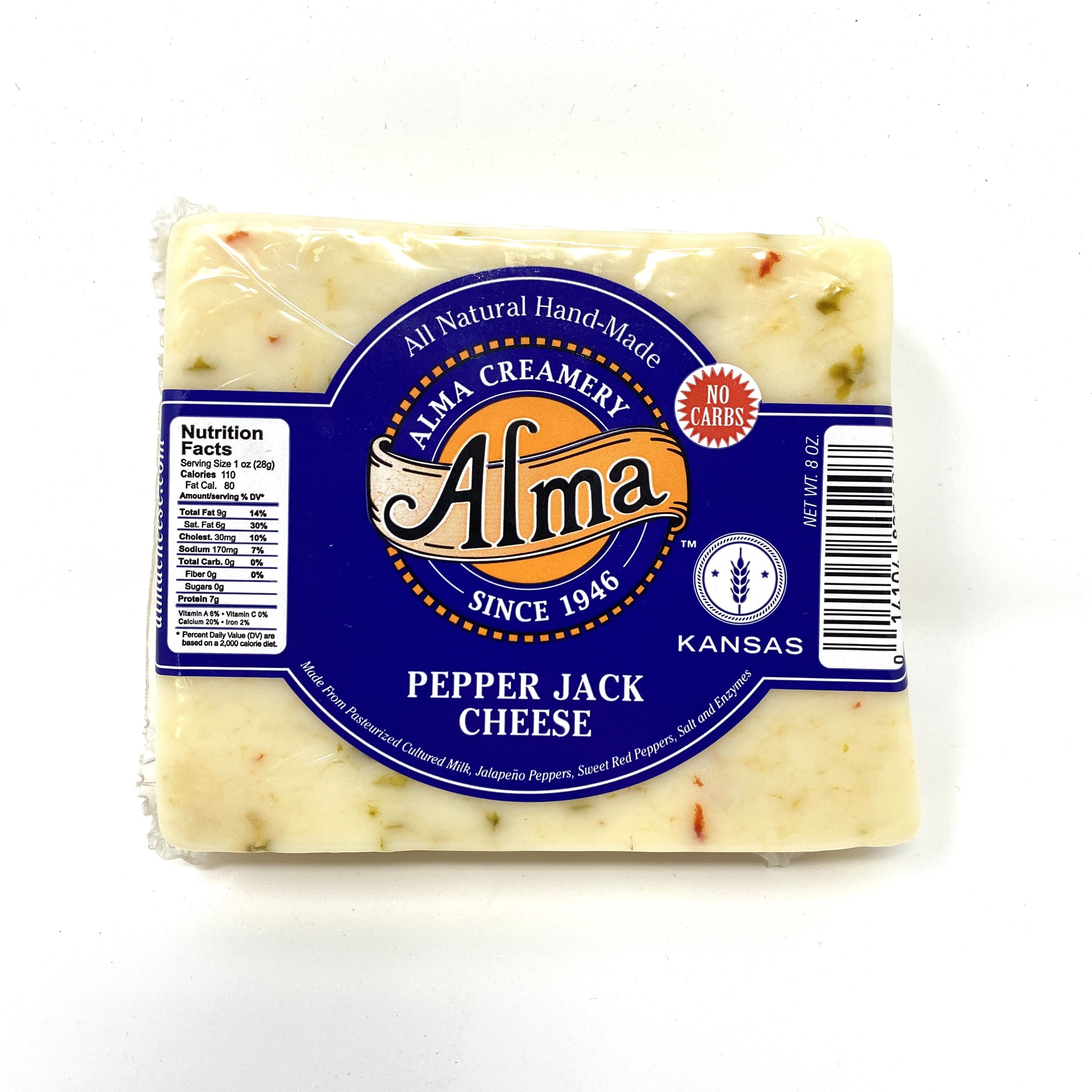 Pepper Jack Cheese - 8 oz. Deli - Alma Creamery