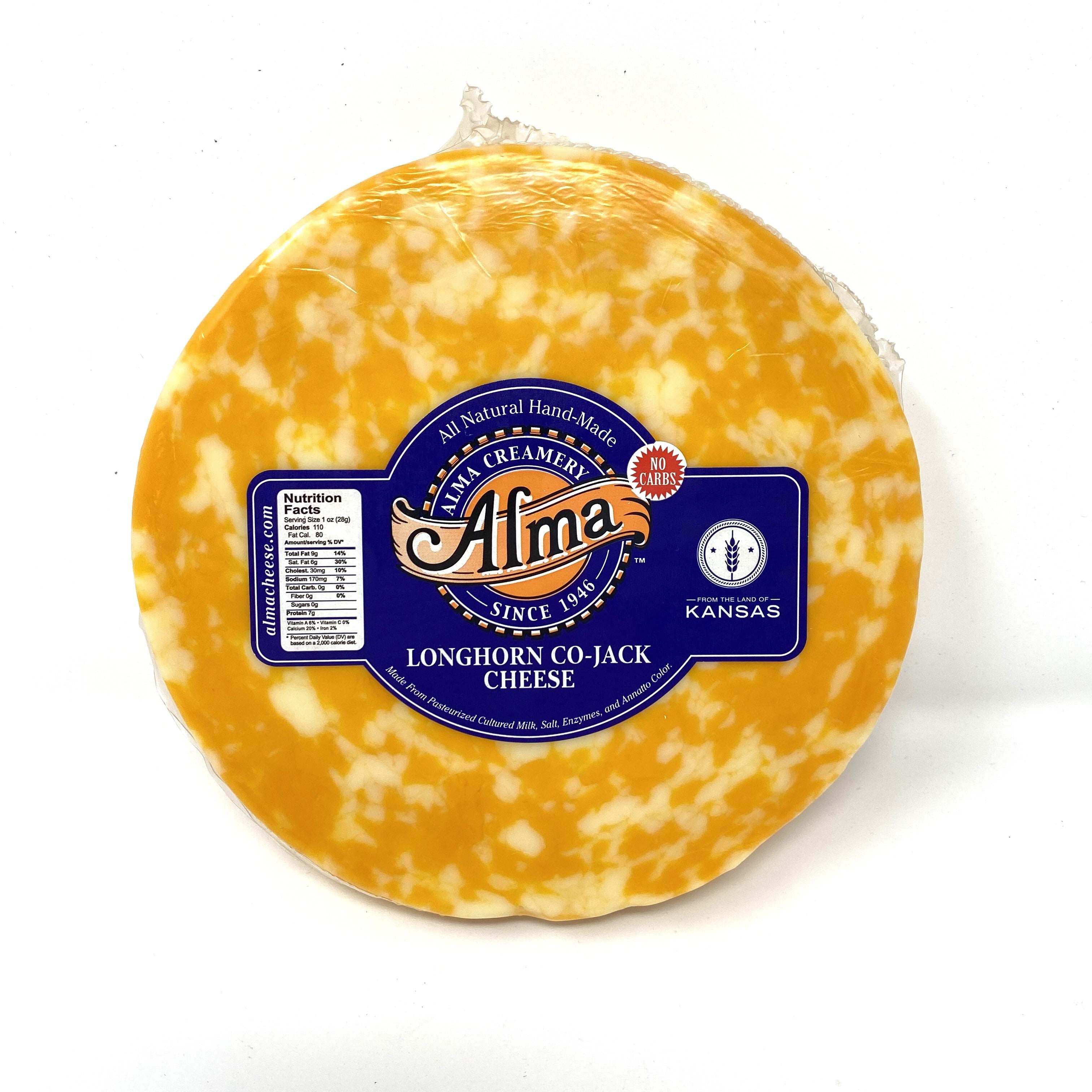 Longhorn Co-Jack Cheese 1 lb - Alma Creamery